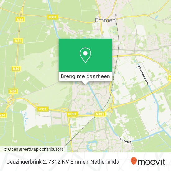 Geuzingerbrink 2, 7812 NV Emmen kaart