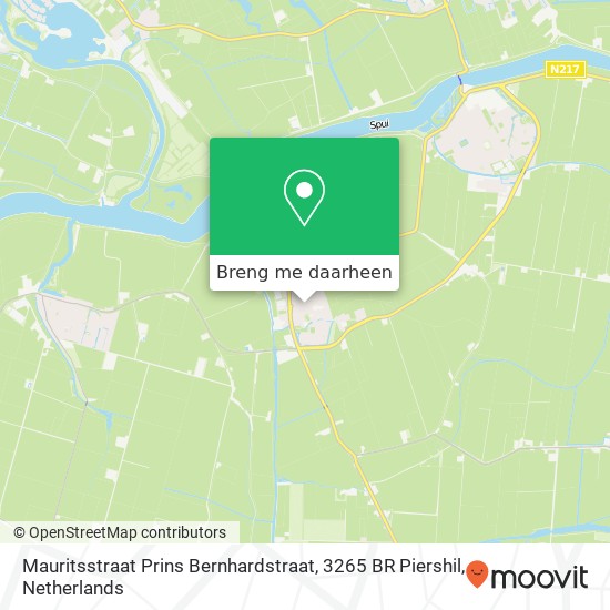 Mauritsstraat Prins Bernhardstraat, 3265 BR Piershil kaart