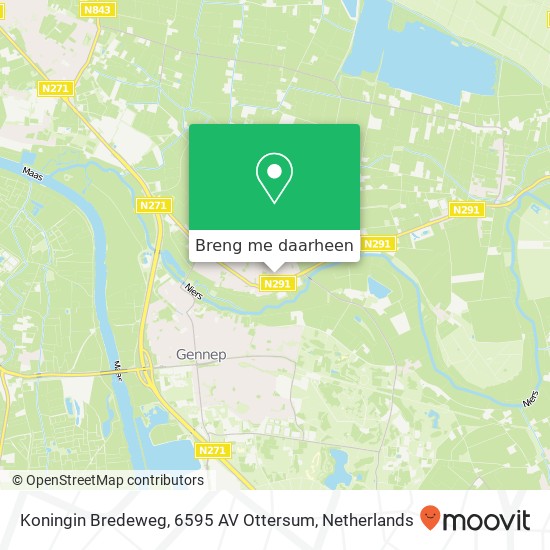 Koningin Bredeweg, 6595 AV Ottersum kaart