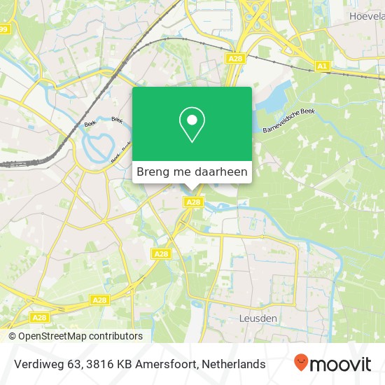 Verdiweg 63, 3816 KB Amersfoort kaart