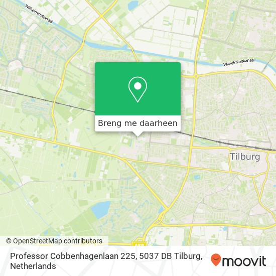 Professor Cobbenhagenlaan 225, 5037 DB Tilburg kaart