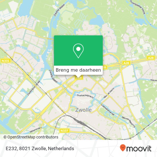 E232, 8021 Zwolle kaart