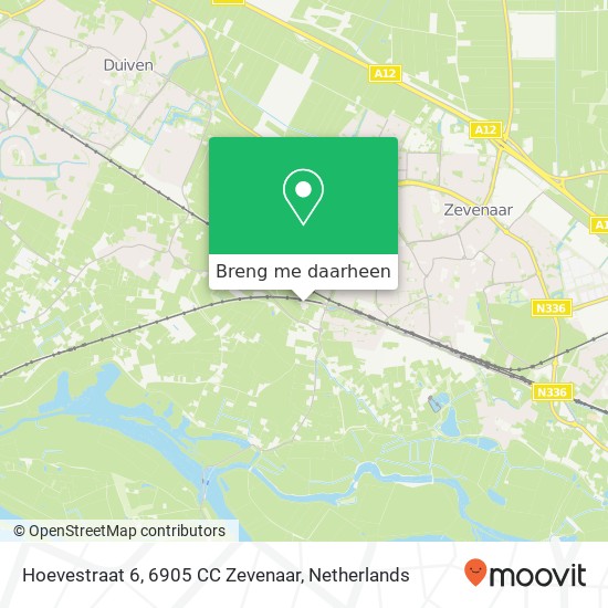 Hoevestraat 6, 6905 CC Zevenaar kaart