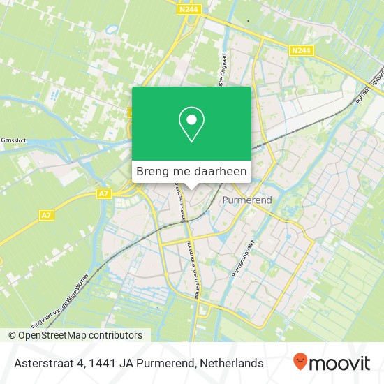 Asterstraat 4, 1441 JA Purmerend kaart