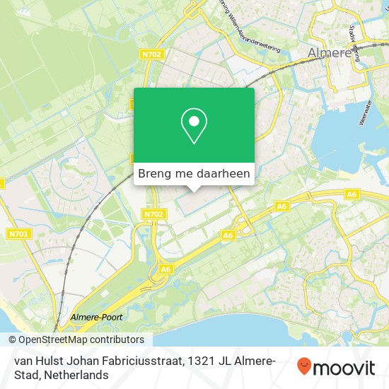 van Hulst Johan Fabriciusstraat, 1321 JL Almere-Stad kaart