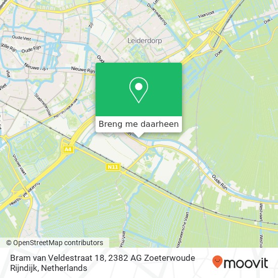 Bram van Veldestraat 18, 2382 AG Zoeterwoude Rijndijk kaart
