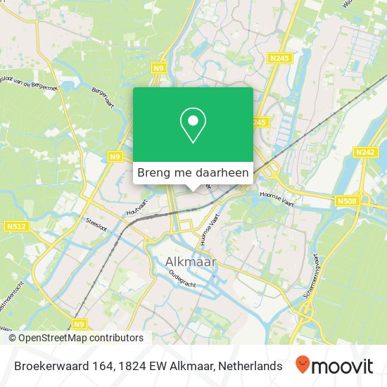 Broekerwaard 164, 1824 EW Alkmaar kaart