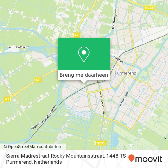 Sierra Madrestraat Rocky Mountainsstraat, 1448 TS Purmerend kaart