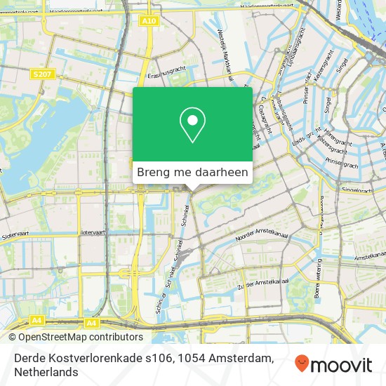 Derde Kostverlorenkade s106, 1054 Amsterdam kaart
