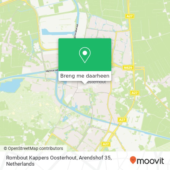 Rombout Kappers Oosterhout, Arendshof 35 kaart