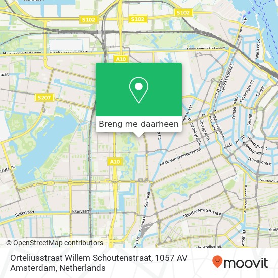 Orteliusstraat Willem Schoutenstraat, 1057 AV Amsterdam kaart