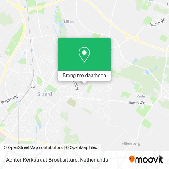 Achter Kerkstraat Broeksittard kaart