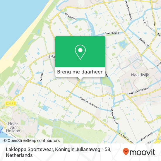 Lakloppa Sportswear, Koningin Julianaweg 158 kaart