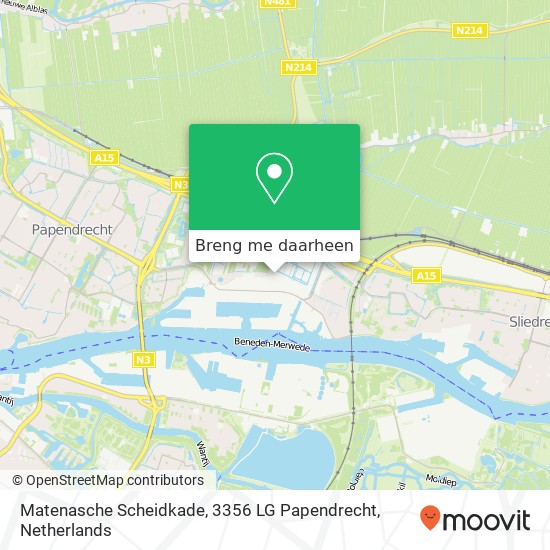 Matenasche Scheidkade, 3356 LG Papendrecht kaart
