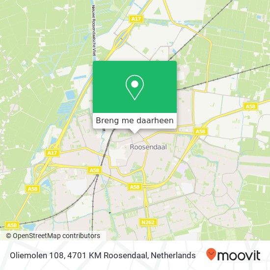 Oliemolen 108, 4701 KM Roosendaal kaart