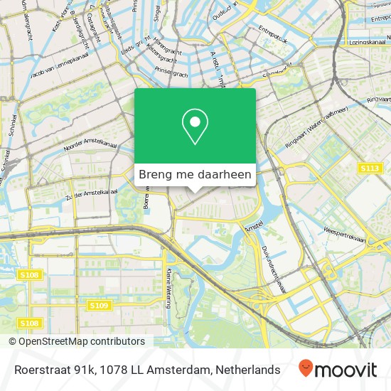 Roerstraat 91k, 1078 LL Amsterdam kaart