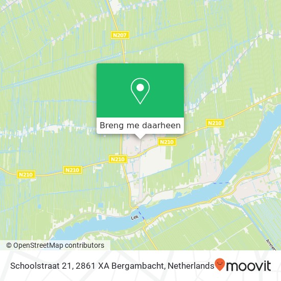 Schoolstraat 21, 2861 XA Bergambacht kaart