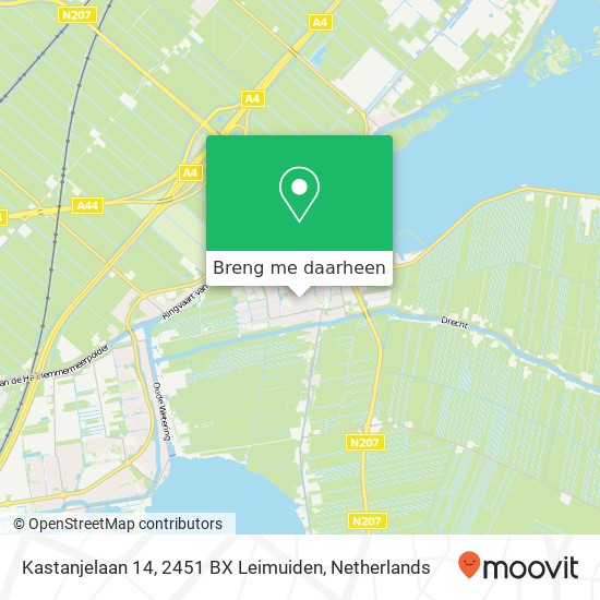 Kastanjelaan 14, 2451 BX Leimuiden kaart