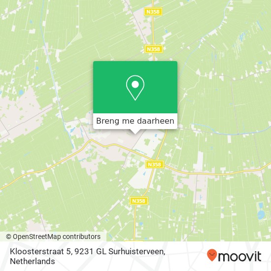 Kloosterstraat 5, 9231 GL Surhuisterveen kaart