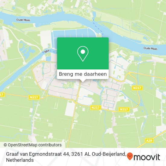 Graaf van Egmondstraat 44, 3261 AL Oud-Beijerland kaart