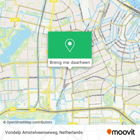 Vondelp Amstelveenseweg kaart