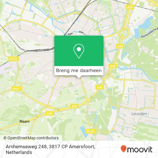 Arnhemseweg 248, 3817 CP Amersfoort kaart