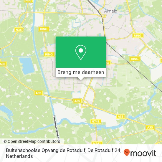 Buitenschoolse Opvang de Rotsduif, De Rotsduif 24 kaart