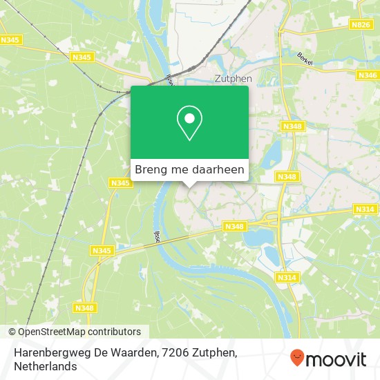 Harenbergweg De Waarden, 7206 Zutphen kaart