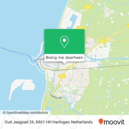 Oud Jaagpad 26, 8861 HH Harlingen kaart