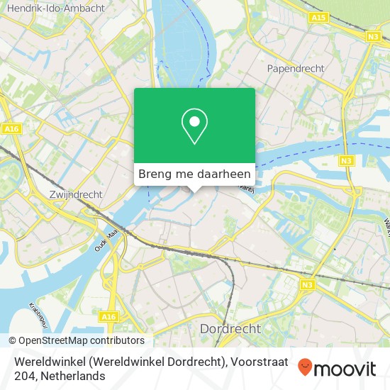 Wereldwinkel (Wereldwinkel Dordrecht), Voorstraat 204 kaart