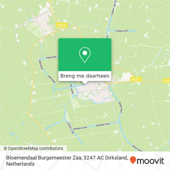 Bloemendaal Burgemeester Zaa, 3247 AC Dirksland kaart