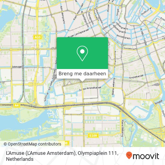 L'Amuse (L'Amuse Amsterdam), Olympiaplein 111 kaart