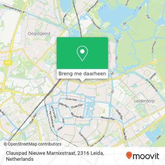 Clauspad Nieuwe Marnixstraat, 2316 Leida kaart