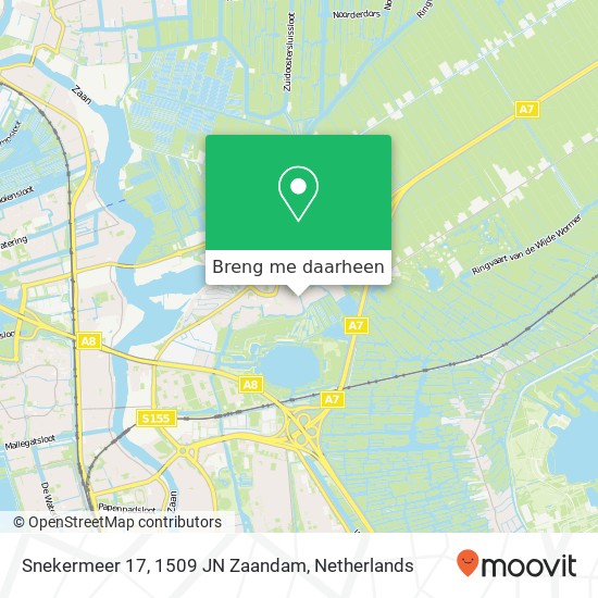 Snekermeer 17, 1509 JN Zaandam kaart