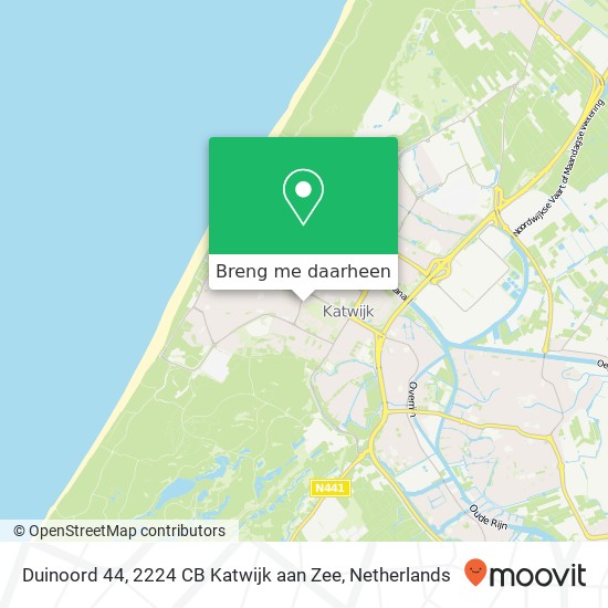 Duinoord 44, 2224 CB Katwijk aan Zee kaart