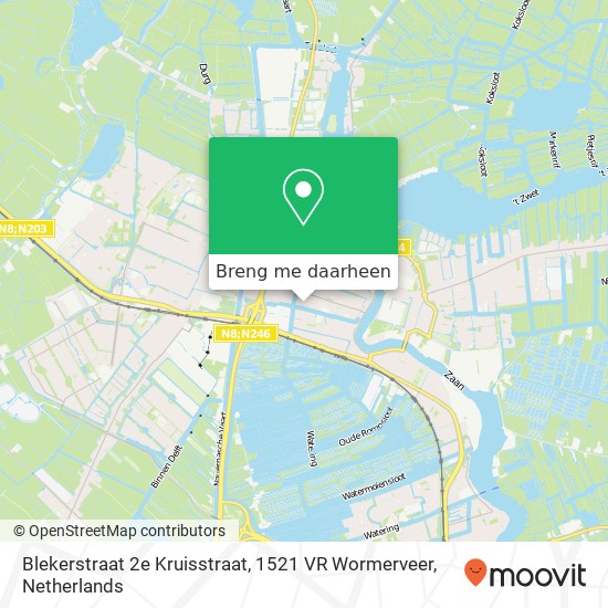 Blekerstraat 2e Kruisstraat, 1521 VR Wormerveer kaart