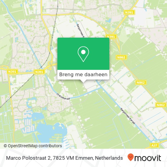 Marco Polostraat 2, 7825 VM Emmen kaart