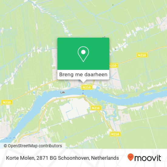 Korte Molen, 2871 BG Schoonhoven kaart