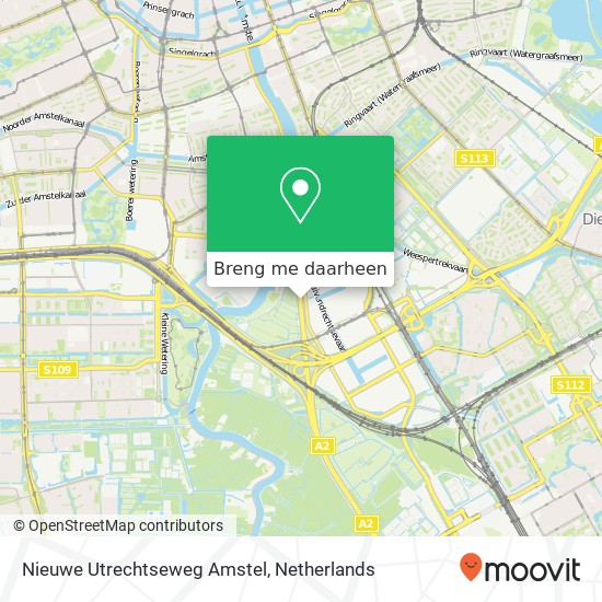 Nieuwe Utrechtseweg Amstel kaart