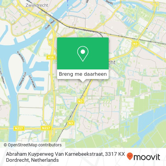 Abraham Kuyperweg Van Karnebeekstraat, 3317 KX Dordrecht kaart