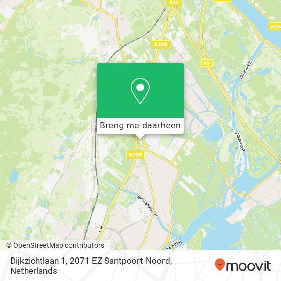 Dijkzichtlaan 1, 2071 EZ Santpoort-Noord kaart