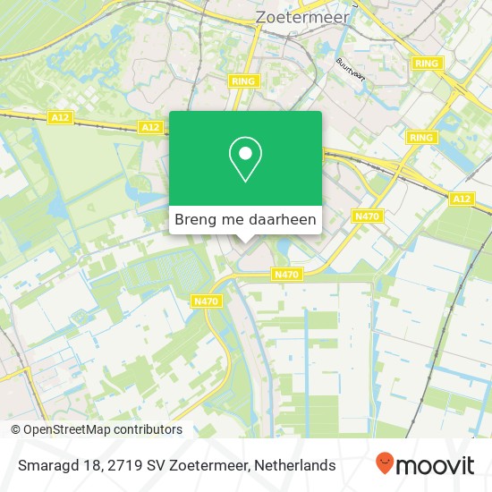 Smaragd 18, 2719 SV Zoetermeer kaart