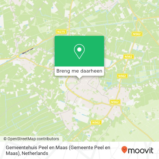 Gemeentehuis Peel en Maas kaart