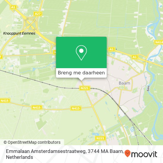 Emmalaan Amsterdamsestraatweg, 3744 MA Baarn kaart