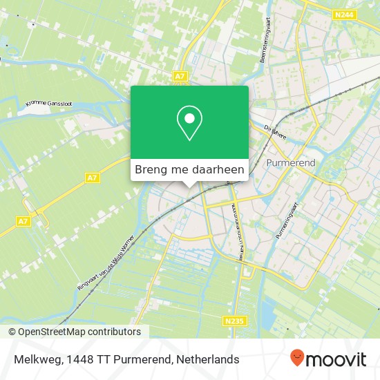 Melkweg, 1448 TT Purmerend kaart