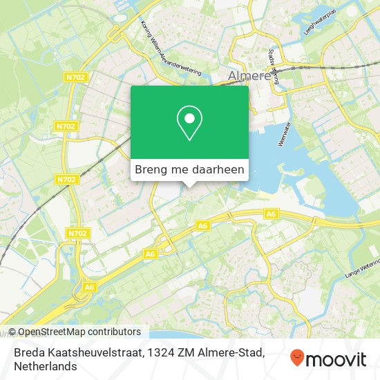 Breda Kaatsheuvelstraat, 1324 ZM Almere-Stad kaart