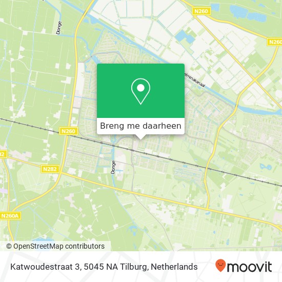 Katwoudestraat 3, 5045 NA Tilburg kaart