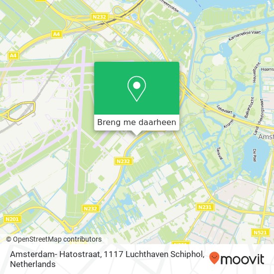 Amsterdam- Hatostraat, 1117 Luchthaven Schiphol kaart