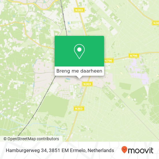 Hamburgerweg 34, 3851 EM Ermelo kaart