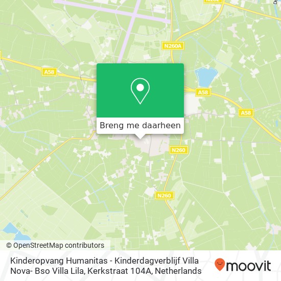 Kinderopvang Humanitas - Kinderdagverblijf Villa Nova- Bso Villa Lila, Kerkstraat 104A kaart